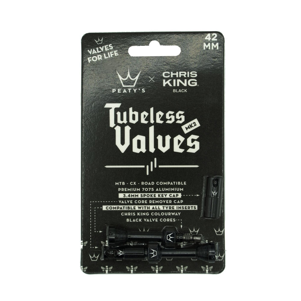 Zawór PEATY'S X CHRIS KING (MK2) BLACK TUBELESS 42MM kpl (2szt)
